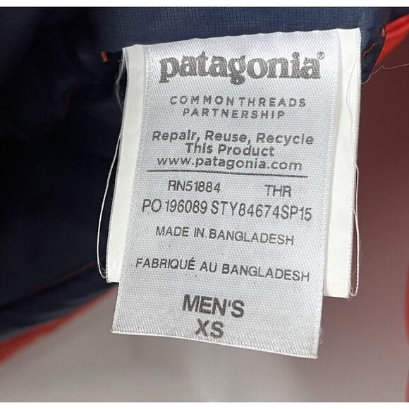 Patagonia Down Sweater Jacket Men's XS Orange Puffer Coat 84674 - Picture 6 of 8